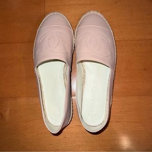 chanel nude lamb skin espadrilles in size 37
